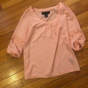 Blush Lace Detail Blouse